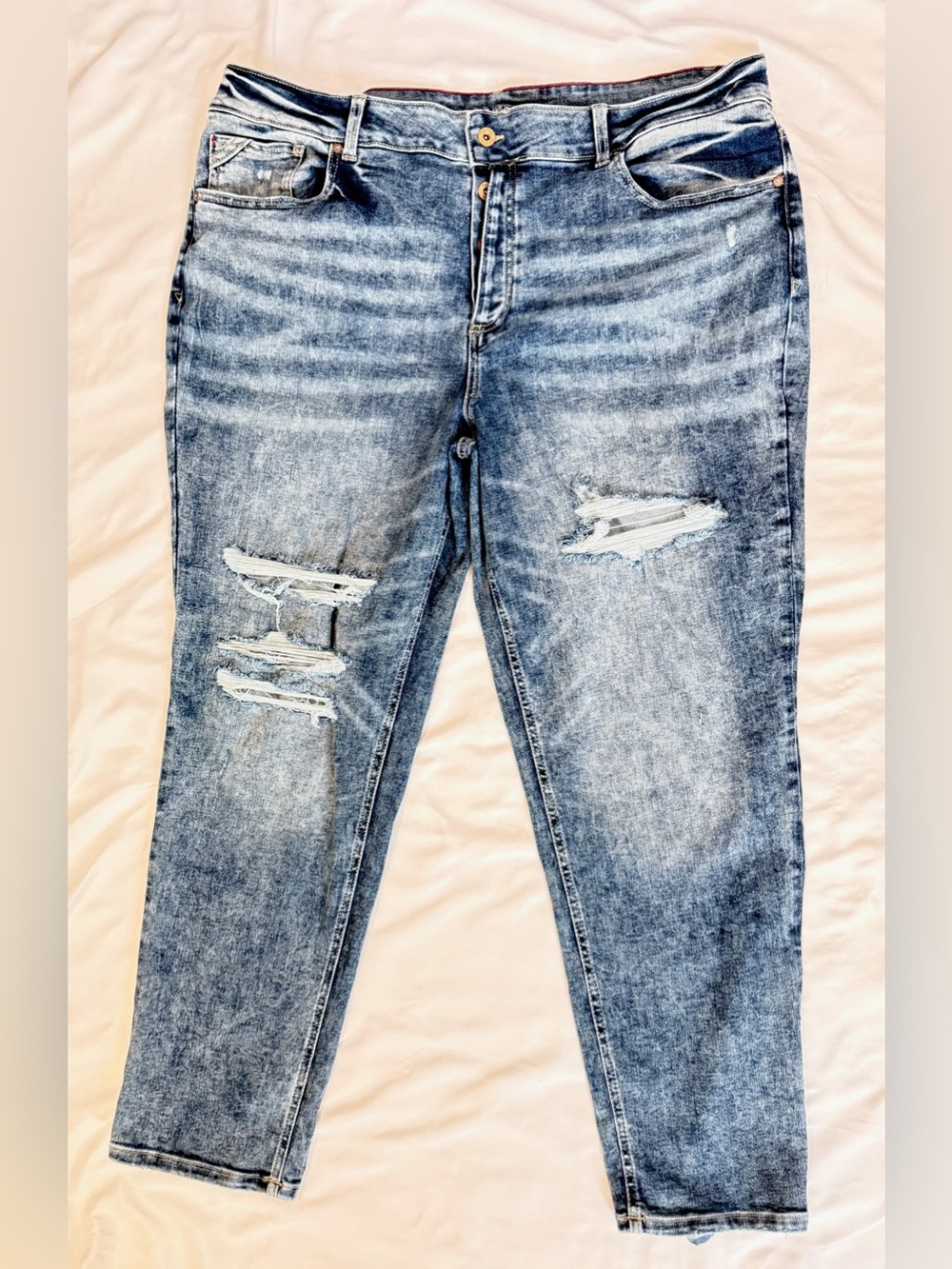 Maurices Blue Distressed Boyfriend Jeans